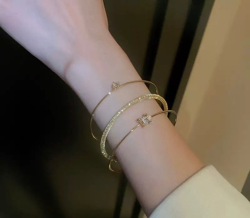 "Golden Halo" Triple Bracelet Set